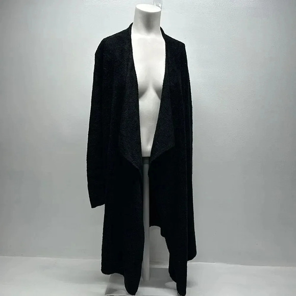 Barefoot Dreams CozyChic Lite Island Wrap Knit Cardigan 436 Black Small Medium - Picture 2 of 9